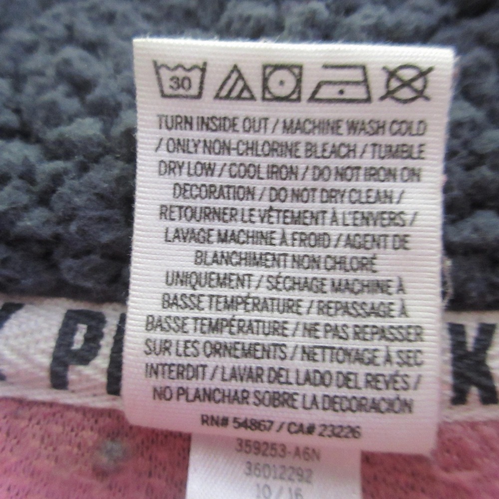 PINK Victoria's Secret Sweater Womens Small Pink Sherpa Fleece 1/4 Zip Pullover - Picture 6 of 8